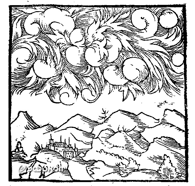 Огонь в небе. Здесь и далее – гравюры из издания 1552 года. 