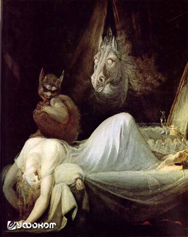 Из-за популярности картины «Кошмар» Фюссли написал еще несколько версий, в том числе и эту, около 1790–1791 годов.
