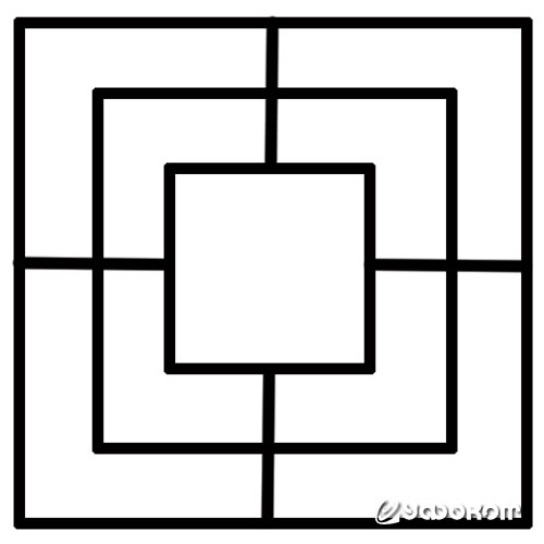 Рис. 5. Схема квадратного «вавилона» – образ замкнутого пространства, запечатанного четырьмя крестами?