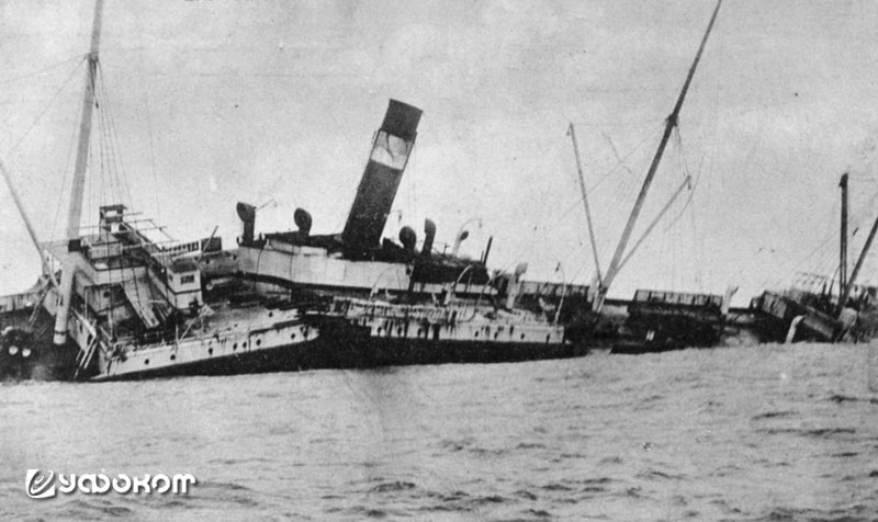 Пароход "Mahratta", оказавшийся на Гудвинских песках 9 апреля 1909 г. 