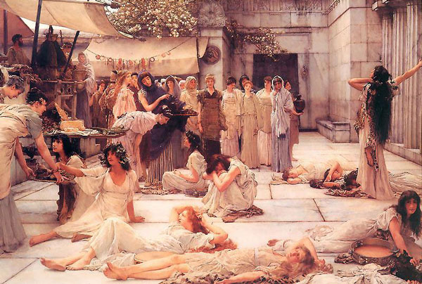 Альма-Тадема Лауренс. Женщины Амфиссы (1887). 