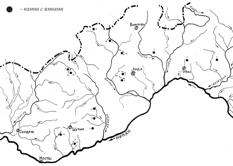 Рис. 4. Схема гидрографический сети правобережья реки Неман.