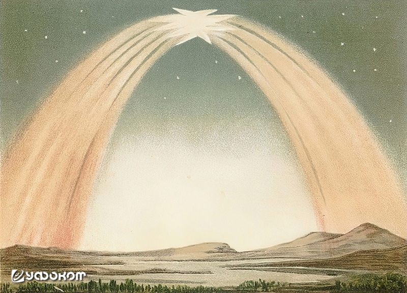 Дугообразное северное сияние, наблюдавшееся над Англией 24 октября 1870 г. 