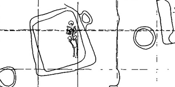 Атипичное захоронение XI в. на Старокиевской горе (фрагмент схемы раскопок)