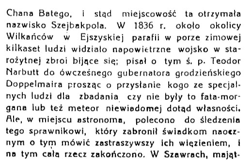 Фрагмент журнала «Ziemia Lidzka» (1937 год) с упоминанием о письме Теодора Нарбута гродненскому губернатору.