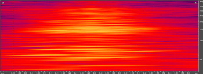 Рис. 1. Спектрограмма «аномального» голоса на аудиозаписи Rec015.