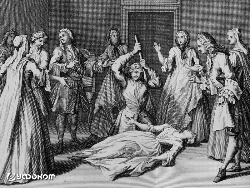 Попытка проткнуть Габриэль Моле копьем.