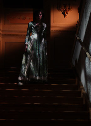 Визуализация появления привидения, выполненная в ходе поездки 21-22 апреля 2012 г. и ночных съемок в Несвижском замке