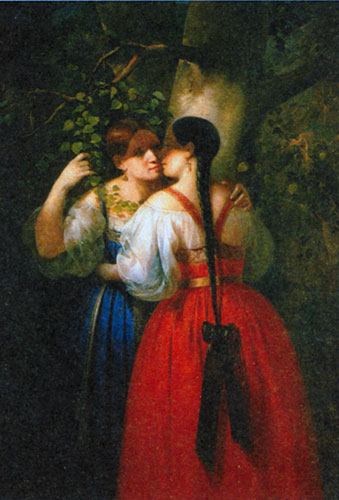Д. О. Осипов. Две девушки в день Семика (1860-1870-е). 