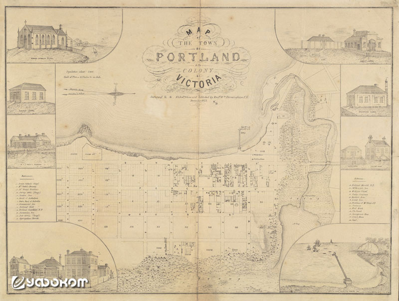 Карта Портленда, составленная и гравированная Бирмингемом в 1853 г. Карта Портленда, составленная и гравированная Бирмингемом в 1853 г.