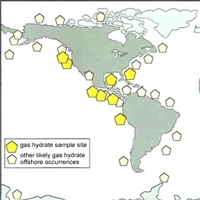 Скопление газовых гидратов в океане.