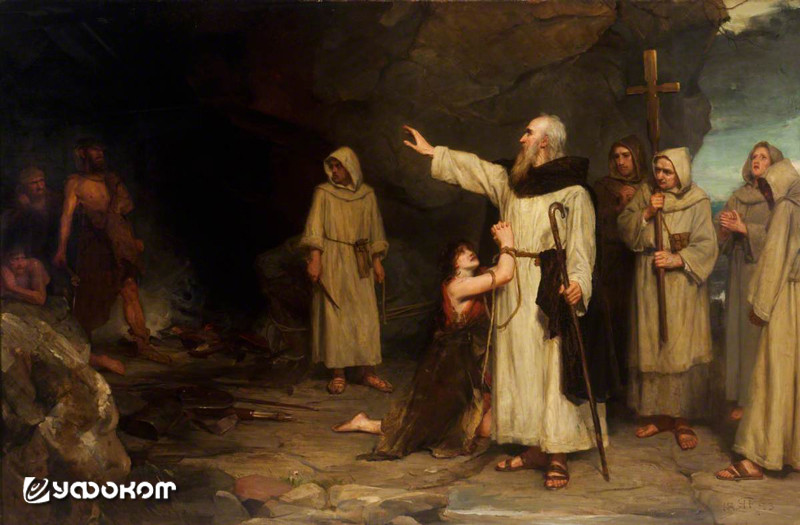 Полотно Роберта Хердмана «Святой Колумба спасает пленника», 1883 год.