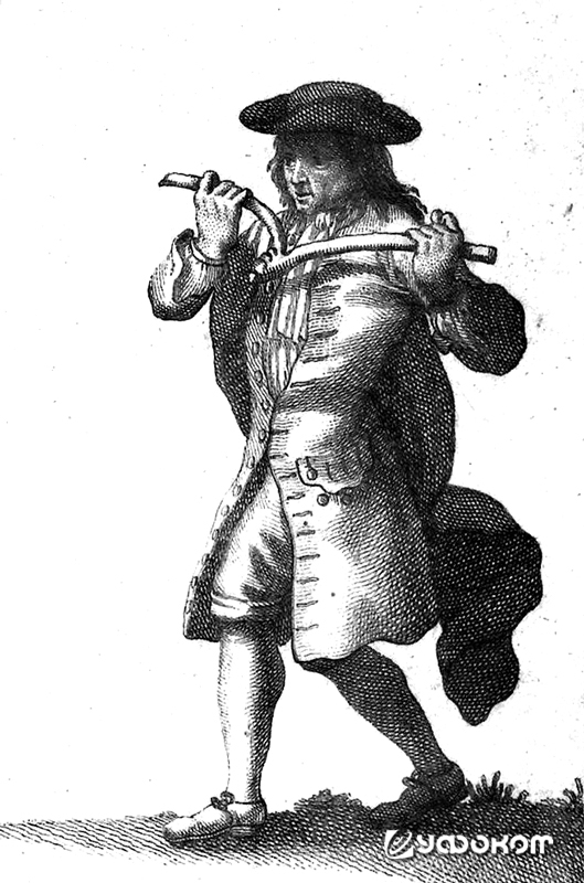 Лозоходец (рисунок из книги XVIII века). Лозоходец (рисунок из книги XVIII века).