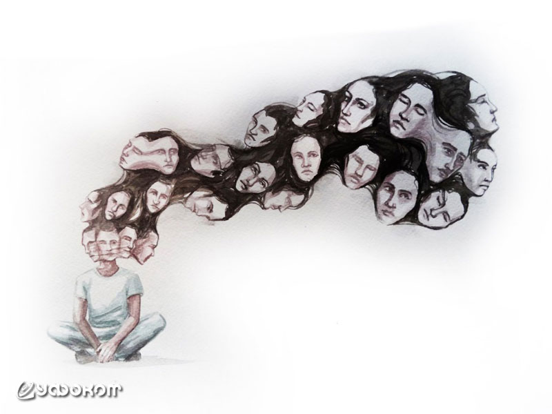 Иллюстрация Аны Награни (Ana Nagrani) по мотивам истории о Билли Миллигане.