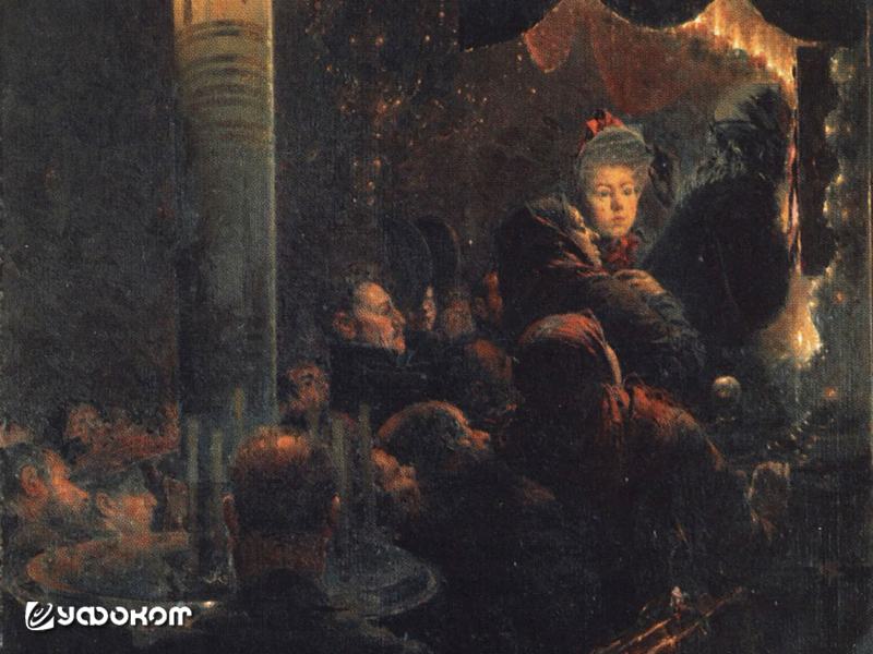 Андрей Рябушкин. У чудотворной иконы (фрагмент), 1894 год. Государственный Русский музей, Санкт-Петербург.