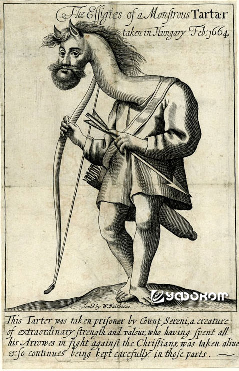 Одна из английских гравюр, запечатлевших «чудовищного татарина». 