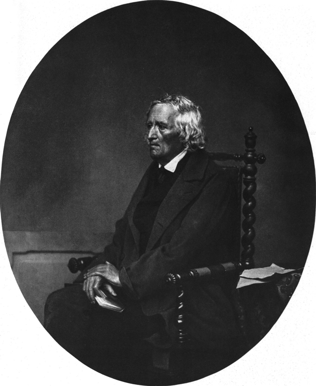 Якоб Людвиг Карл Гримм (1785–1863) – великий немецкий филолог, лингвист, мифолог и писатель, старший из знаменитых братьев Гримм. Фотопортрет Франца Ханфштенгля, около 1860 года.