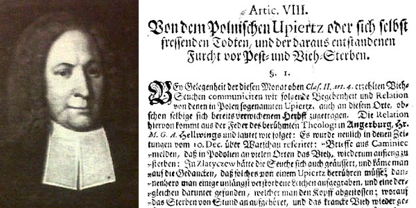 Пастор Хельвинг и его статья 1722 года о польских упырях