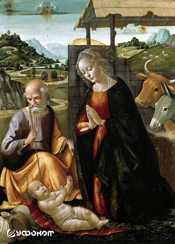 Рис. 6. «Поклонение Младенцу». Доменико Гирландайо, ок. 1492 года.