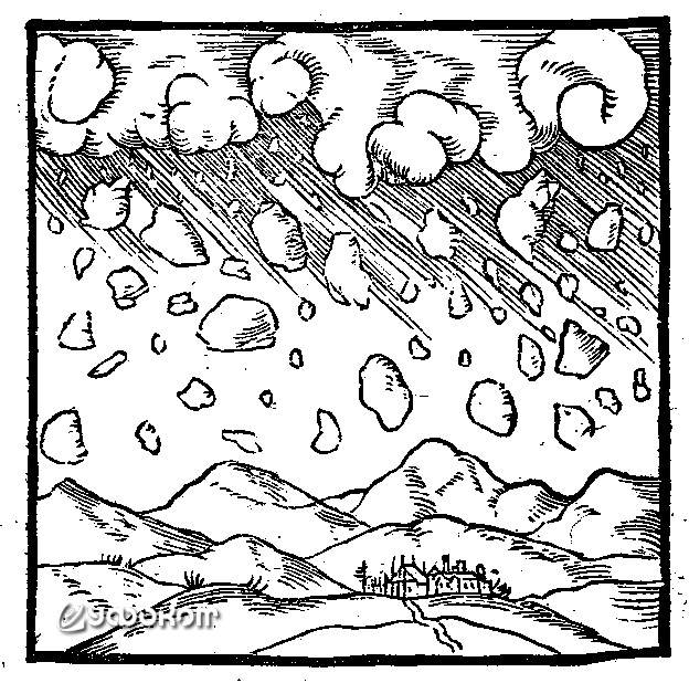 Каменный дождь. Здесь и далее – гравюры из издания 1552 г. 