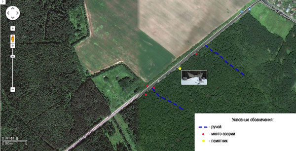 Схема аварийного участка на дороге Сокколово – Корпиково (сост. Д.Курдюкова, 2013).