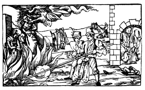 Сожжение «ведьм». Гравюра XVII века.