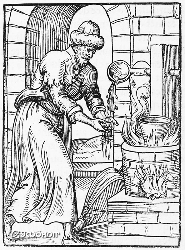 Опыт с расплавленным свинцом. Гравюра из книги Боэстюо.