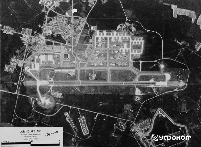 Авиабаза Лоринг в 1970 году. Авиабаза Лоринг в 1970 году.