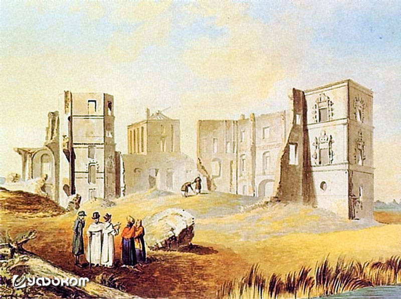 Фото 4. Замок в Смолянах. Первая половина XIX в. Художник Юзеф Пешка. Фото 4. Замок в Смолянах. Первая половина XIX в. Художник Юзеф Пешка.