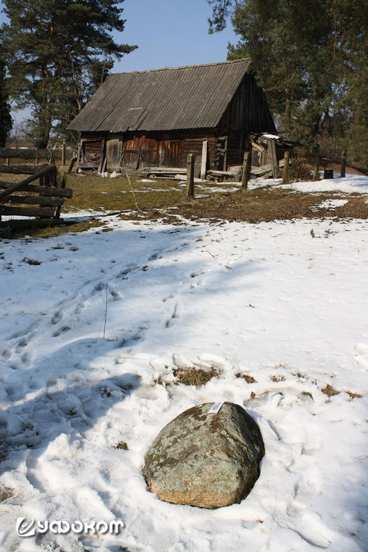 Камень в д. Кобёлка Брестского р-на Брестской обл. Фото В. Гайдучика, 2018 год. Камень в д. Кобёлка Брестского р-на Брестской обл. Фото В. Гайдучика, 2018 год.