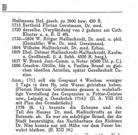 Рис. 4.  Скан-копия фрагмента домовой книги Дортмунда за 1700-1850 гг.