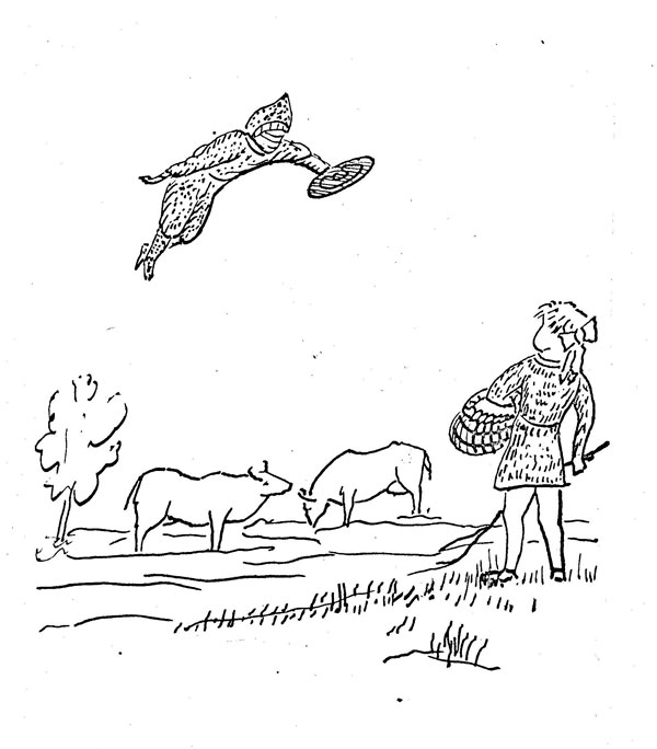 Рисунок из книги А. С. Кузовкина (1982 год), где впервые была описана эта история.
