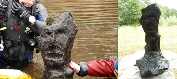 Еще один деревянный идол, поднятый в августе 2011 года из Дриссы. Дендрохронологический анализ показал, что находке не более 30 лет.