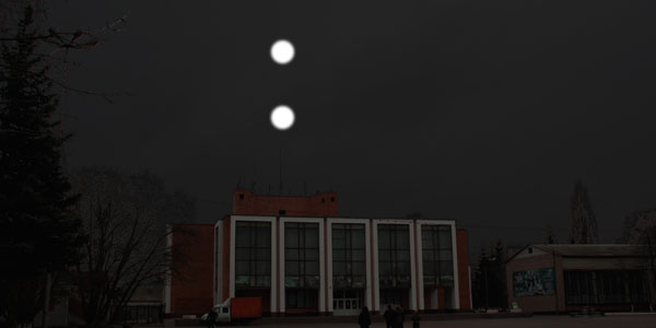 Наблюдение НЛО над Трубчевским ДК (реконструкция)