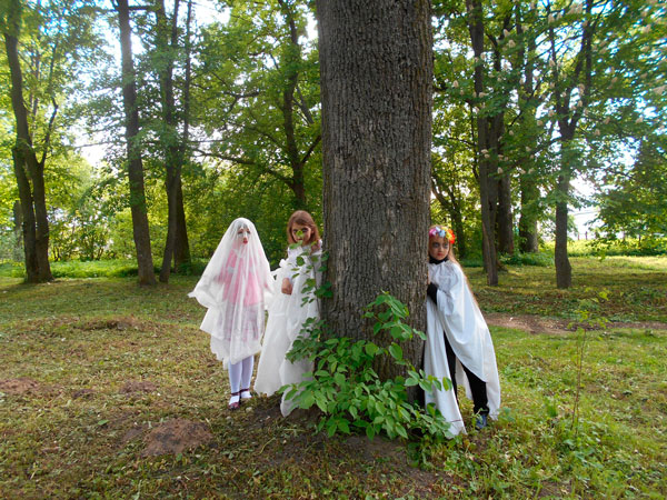 История о привидении послужила поводом даже для местной самодеятельности. На фото учащиеся Сильницкой детской школы искусств, наряженные привидениями для небольшого театрализованного праздника «В гостях у Пана Лисовского». 