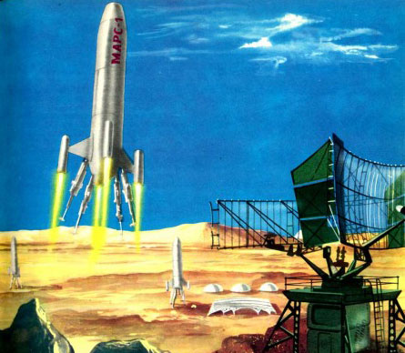 Никто в СССР не сомневался, что Марс станет советским (Рисунок А.Соколова "На спутнике Марса")