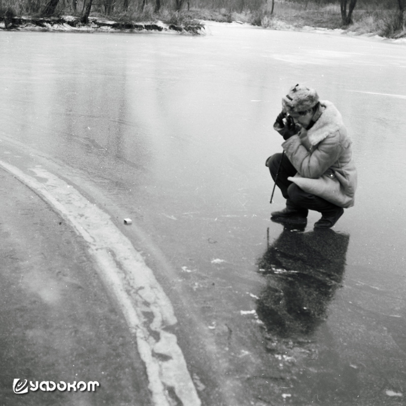 Рис. 5. Фрагмент круга на льду на месте зависания НЛО на реке Мжа 17.12.1995.