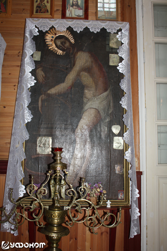 Икона «Бичевание Христа» в вязынской церкви. Фото автора, 2018 год.
