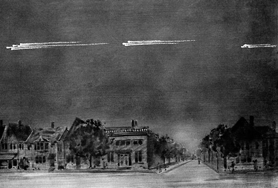 Рис. 1. Болидная процессия Кириллид 9 февраля 1913 года. Рис. 1. Болидная процессия Кириллид 9 февраля 1913 года.