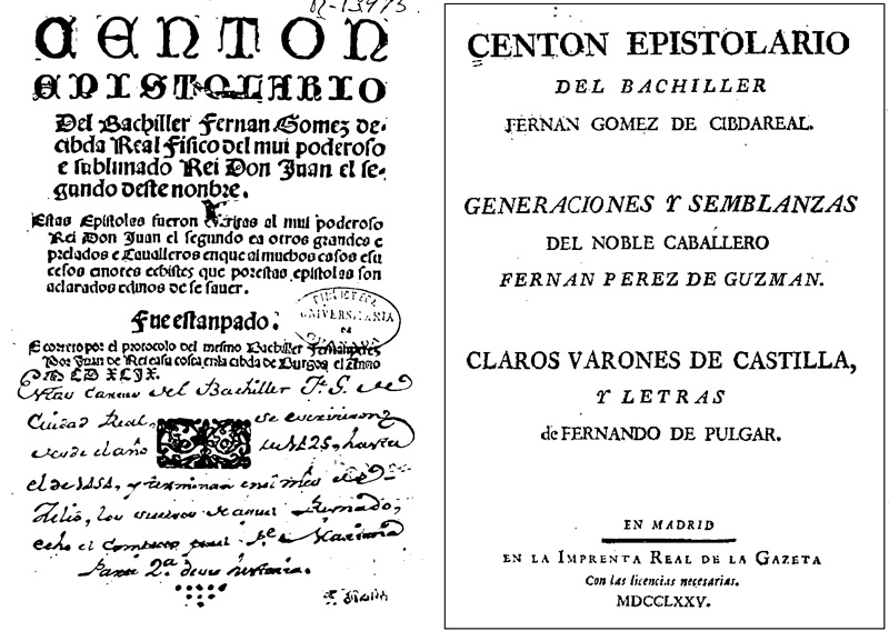 «Centon Epistolario...», первое издание и перепечатка в сборнике 1775 года. 