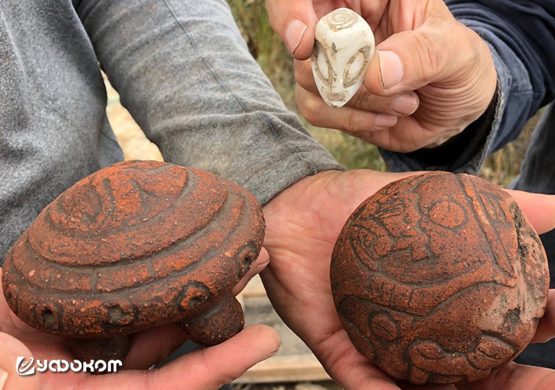 Терракотовые артефакты с холма Эль Торо (сентябрь 2018 года).