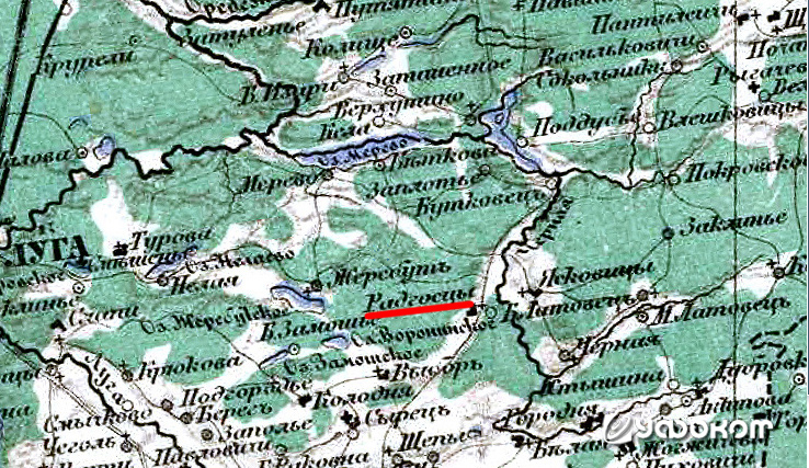 Рис. 9. Фрагмент карты Стрельбицкого, 1865 год.