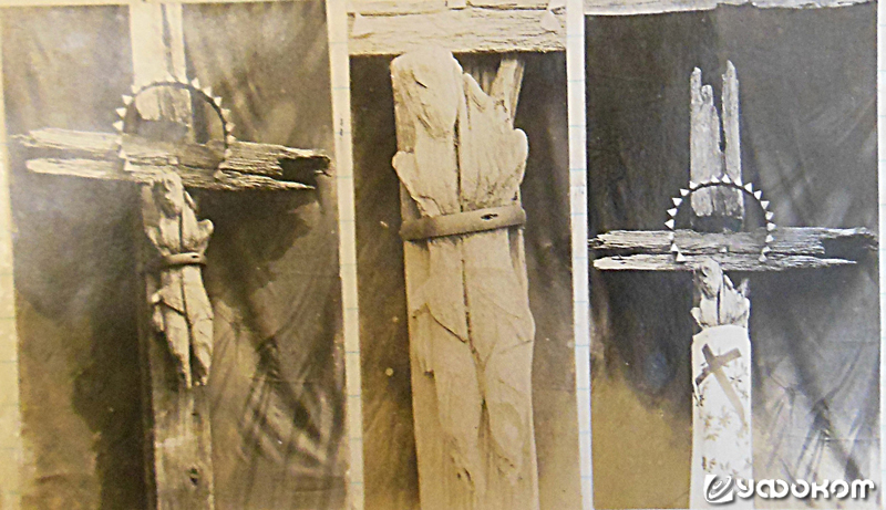 Крест в Цвермах (Лидский повет), возле которого в 1932 году фиксировались чудеса. Фото из фондов Центрального научного архива Национальной академии наук Беларуси (ЦНА НАН Беларуси).