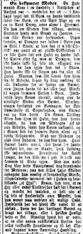 Статья в газете «Jyllands-Posten» за 9 августа 1878 года.