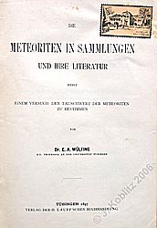 Обложка каталога Вюльфинга 1897 года, в котором впервые был упомянут метеорит Ружаны