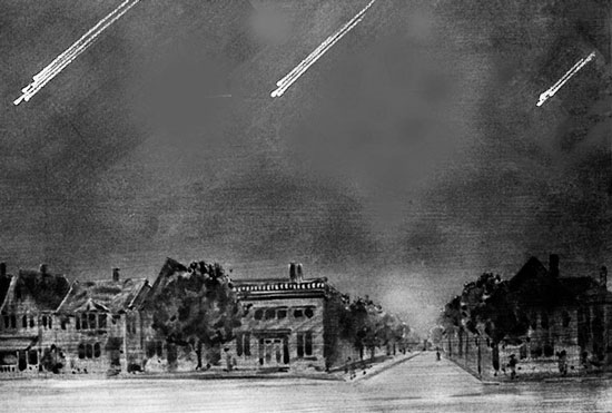 Рис. 2. Так могла бы выглядеть процессия Кириллид в случае ее столкновения с Землей. Рис. 2. Так могла бы выглядеть процессия Кириллид в случае ее столкновения с Землей.